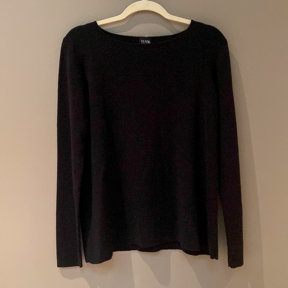 Eileen Fisher, thin, but more medium weight l. Tight weave - opaque